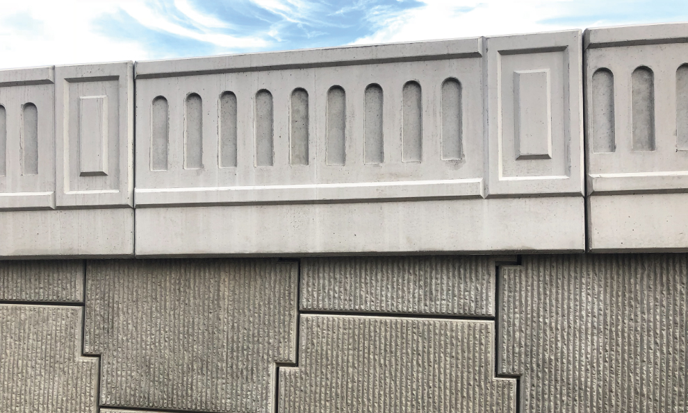 Zoomed in View of Precast Traffic Barrier