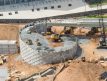Soil Being Spread During Construction of Mercedes-Benz Stadium Northside Drive Pedestrian Bridge