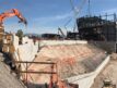 Allegiant Stadium - Under construction in background with wall reinforcement being installed